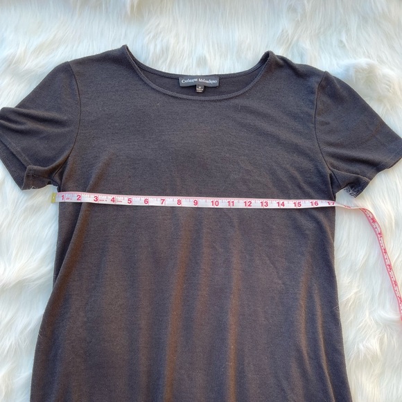 Catherine Malandrino Medium Short Sleeve Knit Black Midi Dress Relaxed Fit - Picture 6 of 10